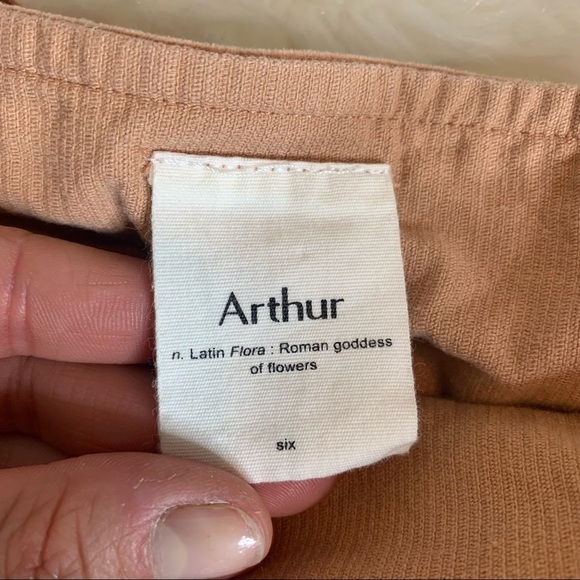 Arthur Australia Peach Corduroy Shift Mini Dress - Picture 6 of 11